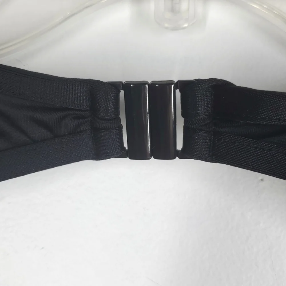 Vintage Carabella Black Mesh One-Piece Swimsuit Size 14 Sheer Panel Bathing Suit - Picture 7 of 12